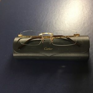 Cartier Gold on Titanium Eyeglasses with Case MINT